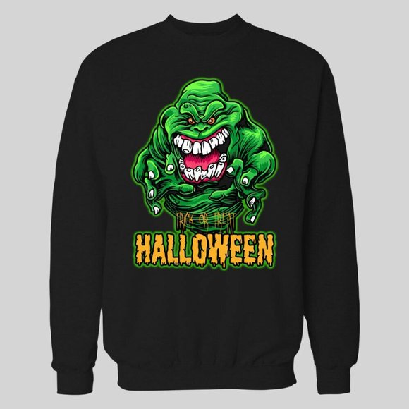 GHOST SLIMER TRICK OR TREAT HALLOWEEN SWEATSHIRT - Picture 1 of 1